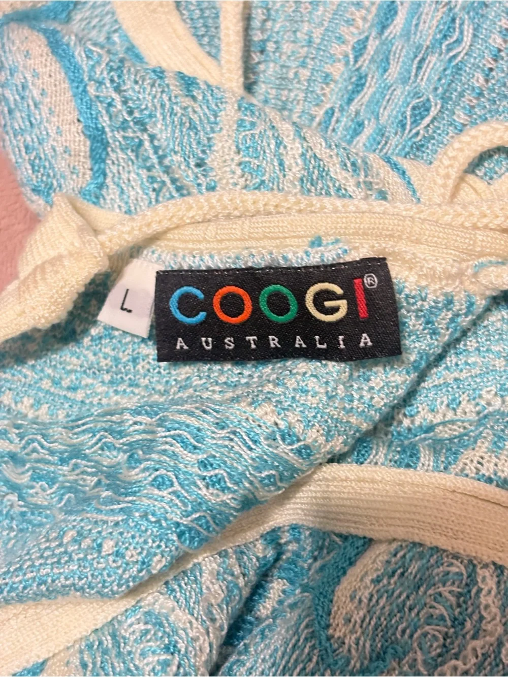 vintage COOGI Australia 3D textured knit halter  top